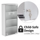 4 Tier Stainless Steel Wall Mounted Medicine Cabinet Glass Lockable Door Storage Shelves Houseware Bathroom Furniture 60Hx30Wx12