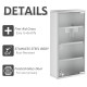 4 Tier Stainless Steel Wall Mounted Medicine Cabinet Glass Lockable Door Storage Shelves Houseware Bathroom Furniture 60Hx30Wx12