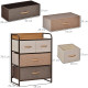 4-Drawer Dresser, 3-Tier Storage Organizer, Tower Unit for Bedroom Hallway Closets with Steel Frame Wooden Top