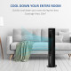 Nine Setting Tower Fan Humidifier, with Ice Boxes - Black