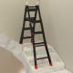 4M Aluminium Duo Ladder Telescopic Herringbone Changeable Multi-Purpose w/ Non-Slip Steps Climbing DIY Platform Portable Worksho