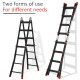 4M Aluminium Duo Ladder Telescopic Herringbone Changeable Multi-Purpose w/ Non-Slip Steps Climbing DIY Platform Portable Worksho