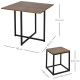 5 Piece Dining Table and Chairs Set 4, Industrial Space Saving Table and Chairs with Metal Frame, Square Kitchen Table and Stool