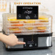 5 Tier Food Dehydrator, 245W Stainless Steel Food Dryer Machine with Adjustable Temperature, Timer and LCD Display for Drying Fr