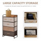 5-Drawer Dresser Tower 3-Tier Storage Organizer with Steel Frame Wooden Top for Bedroom Hallway Closets