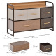 5-Drawer Dresser, Linen Fabric Chest of Drawers, Dresser Tower Unit for Bedroom Hallway Entryway, Storage Organizer with Steel F