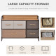 5-Drawer Dresser, Linen Fabric Chest of Drawers, Dresser Tower Unit for Bedroom Hallway Entryway, Storage Organizer with Steel F