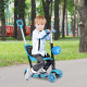 5-in-1 Kids Toddler 3 Wheels Mini Kick Scooter Push Walker with Removable Seat &amp; Back Rest for Girls and Boys Blue