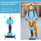 5-in-1 Kids Toddler 3 Wheels Mini Kick Scooter Push Walker with Removable Seat &amp; Back Rest for Girls and Boys Blue