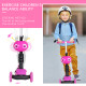 5-in-1 Kids Toddler 3 Wheels Mini Kick Scooter Push Walker with Removable Seat &amp; Back Rest for Girls and Boys Pink