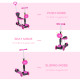 5-in-1 Kids Toddler 3 Wheels Mini Kick Scooter Push Walker with Removable Seat &amp; Back Rest for Girls and Boys Pink