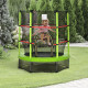 5.2FT/63 Inch Kids Trampoline with Enclosure Net Steel Frame Indoor Round Bouncer Rebounder Age 3 to 6 Years Old Green