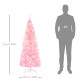 5FT Tall Prelit Pencil Slim Artificial Christmas Tree with Realistic Branches, Warm White LED Lights and 408 Tips, Xmas Decorati