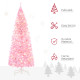 5FT Tall Prelit Pencil Slim Artificial Christmas Tree with Realistic Branches, Warm White LED Lights and 408 Tips, Xmas Decorati