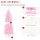 5FT Tall Prelit Pencil Slim Artificial Christmas Tree with Realistic Branches, Warm White LED Lights and 408 Tips, Xmas Decorati