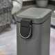 5L Rectangular Compact Bin Steel Body Removable Bucket Quiet-Close Lid w/ Pedal Lid Rubbish Trash Can Home Office Bedroom Bathro