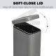 5L Rectangular Compact Bin Steel Body Removable Bucket Quiet-Close Lid w/ Pedal Lid Rubbish Trash Can Home Office Bedroom Bathro