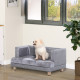 PawHut Dog Sofa Bed for Small-Sized Dogs, Elevated Pet Chair with PU Cover, Soft Cushion, Cat Couch Lounger with Anti-slip Legs 