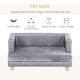 PawHut Dog Sofa Bed for Small-Sized Dogs, Elevated Pet Chair with PU Cover, Soft Cushion, Cat Couch Lounger with Anti-slip Legs 