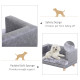 PawHut Dog Sofa Bed for Small-Sized Dogs, Elevated Pet Chair with PU Cover, Soft Cushion, Cat Couch Lounger with Anti-slip Legs 