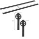 6.6 FT/ 2000mm Carbon Steel Sliding Barn Door Kits Hardware Closet Set Track System for Single Wooden Door Industrial Wheel Styl