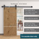 6.6 FT/ 2000mm Carbon Steel Sliding Barn Door Kits Hardware Closet Set Track System for Single Wooden Door Industrial Wheel Styl