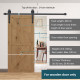 6.6FT Carbon Steel Sliding Door Kits Barn Hardware Closet Set Antique Style Track System For Single Wooden Door