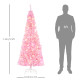 6FT Tall Prelit Pencil Slim Artificial Christmas Tree with Realistic Branches, Warm White LED Lights and Tips, Xmas Decoration, 