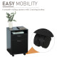 60cm Storage Cabinet with Drawer, Open Shelf, Metal Handles and 4 Wheels, Office Home Organiser Mobile Printer, Black