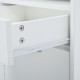 60cm Storage Cabinet with Drawer, Open Shelf, Metal Handles and 4 Wheels, Office Home Organiser Mobile Printer, White