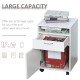 60cm Storage Cabinet with Drawer, Open Shelf, Metal Handles and 4 Wheels, Office Home Organiser Mobile Printer, White