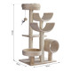 PawHut Cat Tree for Indoor Cats Kitten Pet Scratching Post Perch Activity Center Scratcher Climb Post Play House Arch with Tunne