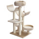 PawHut Cat Tree for Indoor Cats Kitten Pet Scratching Post Perch Activity Center Scratcher Climb Post Play House Arch with Tunne