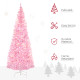 7FT Tall Prelit Pencil Slim Artificial Christmas Tree with Realistic Branches, Warm White LED Lights and Tips, Xmas Decoration, 