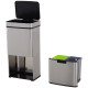 72L Recycling Sensor Bin Stainless Steel 3 Compartments For Both Wet/Dry Waste w/Removable Lid  Kitchen Home