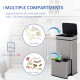 72L Recycling Sensor Bin Stainless Steel 3 Compartments For Both Wet/Dry Waste w/Removable Lid  Kitchen Home