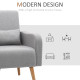 Accent Chair, Linen-Touch Armchair, Upholstered Leisure Lounge Sofa for Living Room, Club Chair with Wooden Frame, Grey