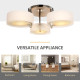 Acrylic Lamp Indoor 3 Light Pendant Chandelier Flush Mount Office Living Room Bedroom w/ Chrome Finish