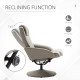 Recliner Chair and Footstool, Swivel PU Leather Upholstered Armchair with Footstool and Adjustable Backrest for Living Room, Bed