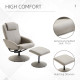 Recliner Chair and Footstool, Swivel PU Leather Upholstered Armchair with Footstool and Adjustable Backrest for Living Room, Bed