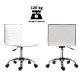 Adjustable Swivel Office Chair with Armless Mid-Back in PU Leather and Chrome Base - White