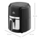 4L Air Fryer, 1300W Air Fryer Oven with Digital Touch Display, Rapid Air Circulation, 12 Cooking Programs, Adjustable Temperatur