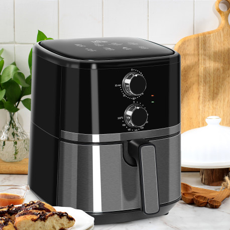 4.5L Air Fryer, 1500W Air Fryer Oven with Rapid Air Circulation, Adjustable Temperature, Timer and Nonstick Basket for Oil Less 