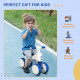 AIYAPLAY Balance Bike for Ages 18-36 Months, with Anti-Slip Handlebars, Four Wheels, No Pedal - Blue