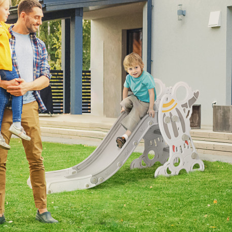 AIYAPLAY Space-Themed Baby Slide Freestanding Slide for Kids, for Ages 1.5-3 Years - Grey