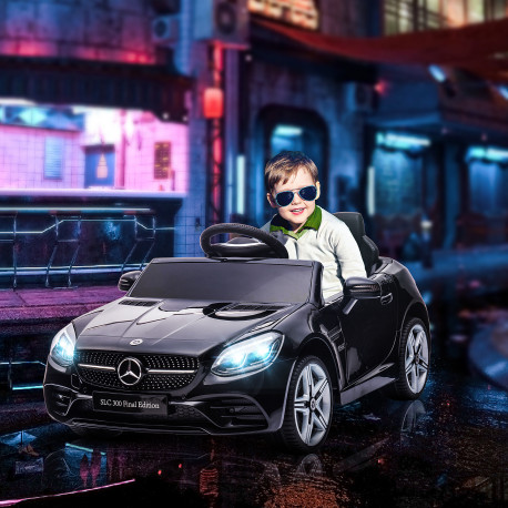 AIYAPLAY Benz SLC 300 Licensed 12V Kids Electric Ride On Car with Parental Remote Two Motors Music Lights Suspension Wheels for 