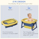 Baby Bathtub for 0-6 Years Collapsible Non-Slip Portable with Stool Seat for Newborns Infants Toddlers Kids - Yellow