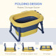 Baby Bathtub for 0-6 Years Collapsible Non-Slip Portable with Stool Seat for Newborns Infants Toddlers Kids - Yellow