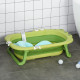 Foldable Baby Bath Tub, Ergonomic, Secure, Non-Slip, Portable with Infant Cushion, for 0-3 Years, Green | Aosom UK