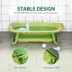 Foldable Baby Bath Tub, Ergonomic, Secure, Non-Slip, Portable with Infant Cushion, for 0-3 Years, Green | Aosom UK